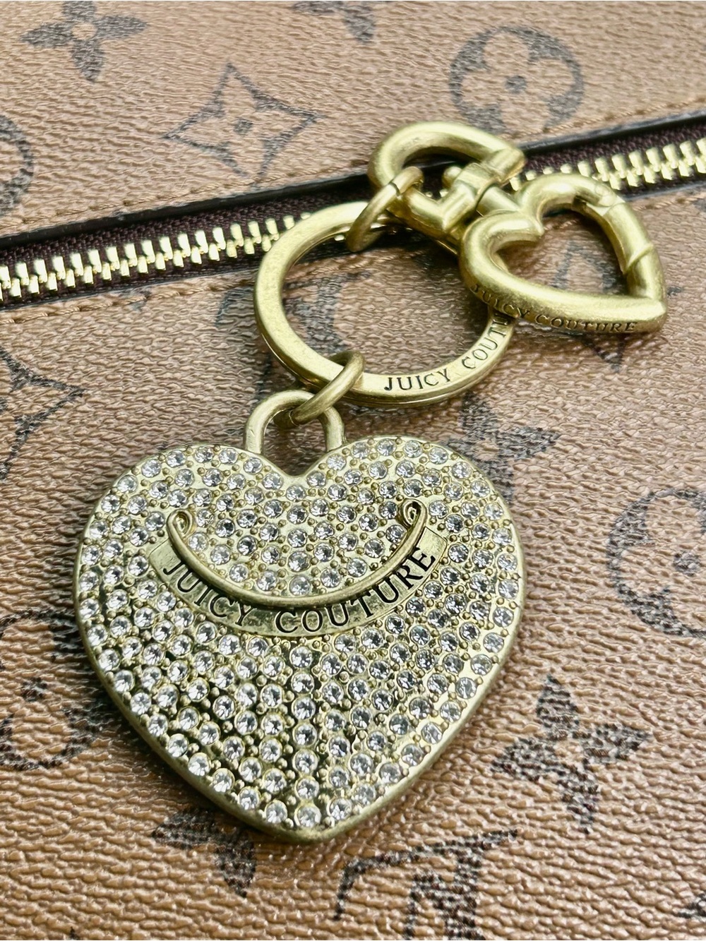 💛Y2K Day Dreamer Vintage Juicy Couture Heart Charm Keychain bag embellishment ~💛